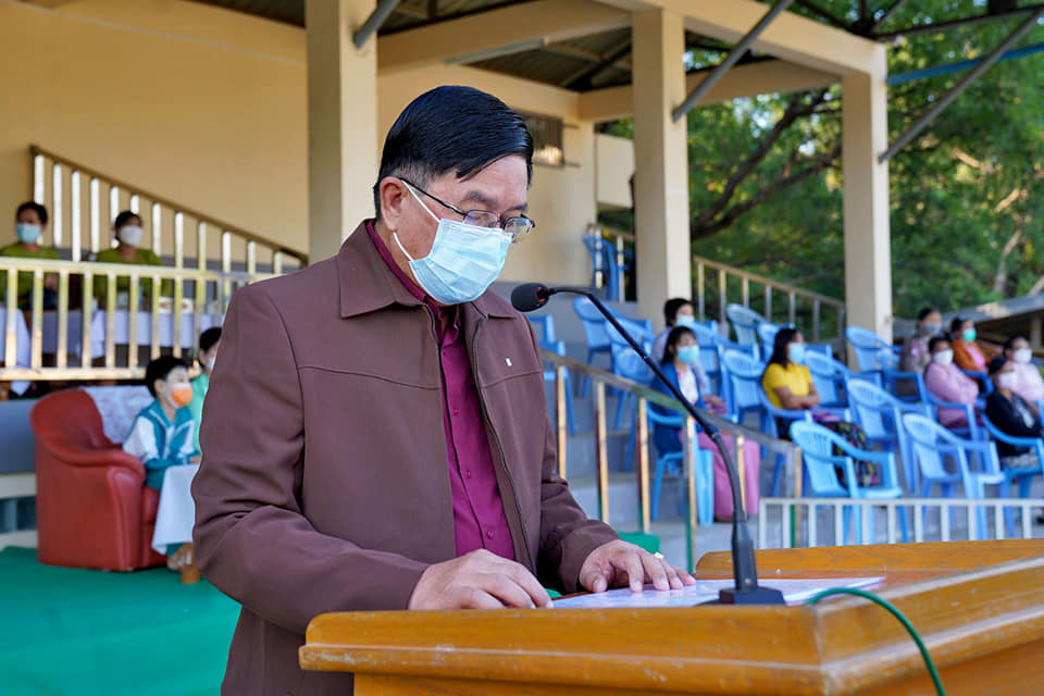 မကွေးတိုင်းဒေသကြီးအစိုးရအဖွဲ့ ဝန်ကြီးချုပ်၊ တိုင်းဒေသကြီးဝန်ကြီးချုပ်ဖလား (၂၅)မြို့နယ် အသက်(၁၈)နှစ်အောက် ပြေးခုန်ပစ်ပြိုင်ပွဲ ဖွင့်ပွဲ အခမ်းအနားသို့ တက်ရောက်