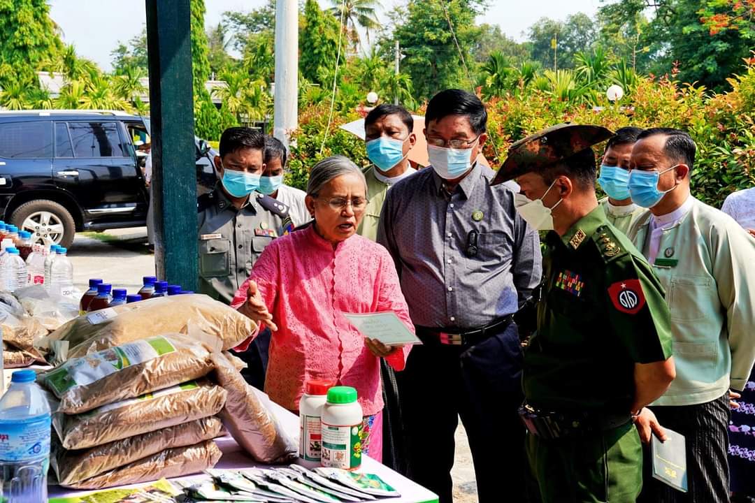 မကွေးတိုင်းဒေသကြီး ဝန်ကြီးချုပ် ဦးတင့်လွင် ပွင့်ဖြူစိုက်ပျိုးရေးသိပ္ပံ၌ ကျင်းပပြုလုပ်သည့် အကျိုးပြု အဏုဇီဝ(EM) နည်းပညာဆိုင်ရာ မွန်းမံသင်တန်းဖွင့်ပွဲ အခမ်းအနား တက်ရောက်