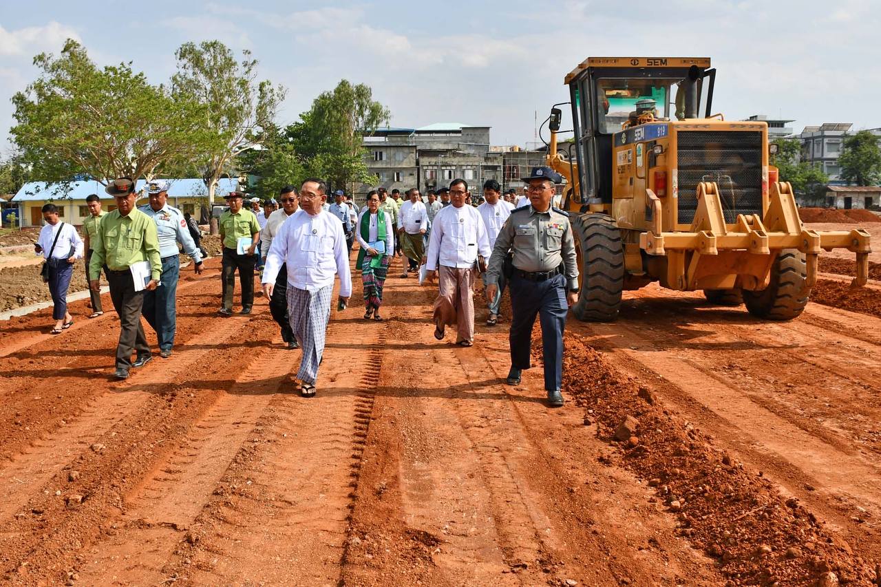 မကွေးတိုင်းဒေသကြီးဝန်ကြီးချုပ် ဦးတင်ကိုကို မင်းဘူးခရိုင်အားကစားကွင်း အဆင့်မြှင့်တင်ခြင်း လုပ်ငန်းများ ဆောင်ရွက်နေမှု ကြည့်ရှုစစ်ဆေး
